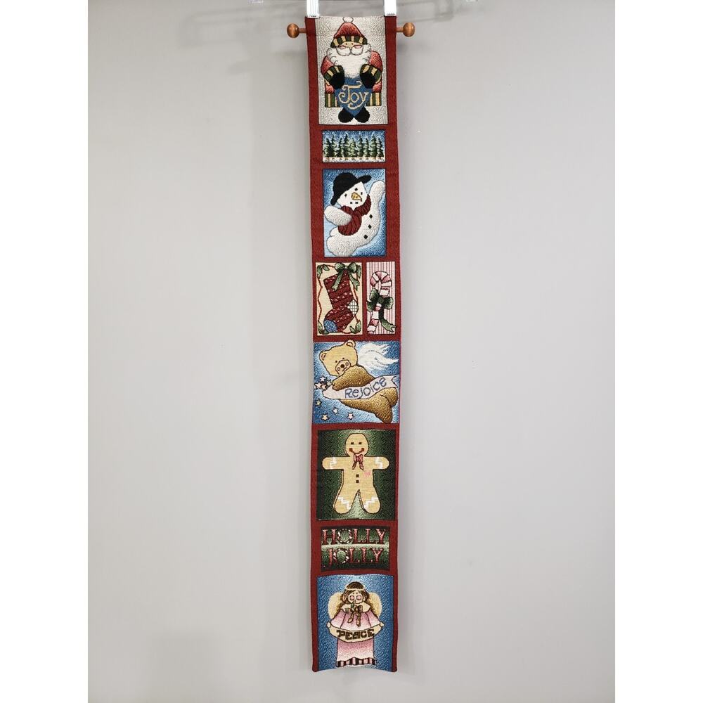 GORGEOUS tapestry wall hanging snowman christmas peace angel gingerbread decor